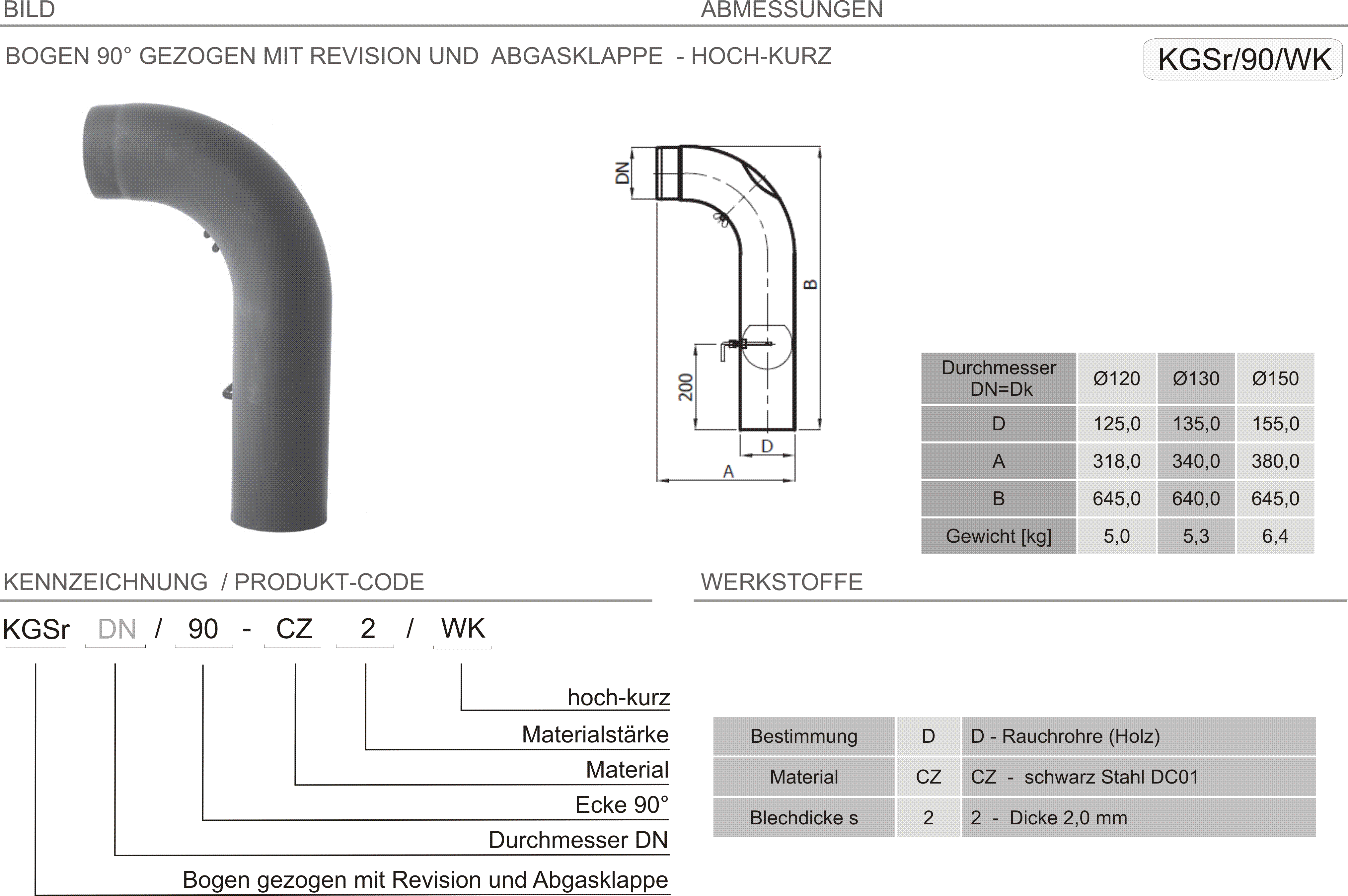 Produkt Beschreibung SPK-KGSr90-WK